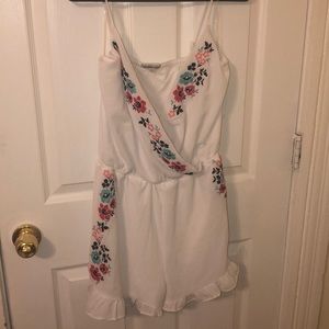 White floral romper